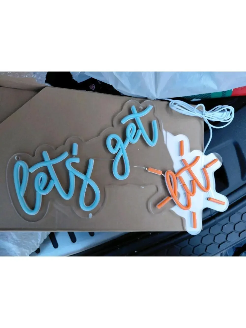 Let's get lit Neon Sign Usb Cord Party